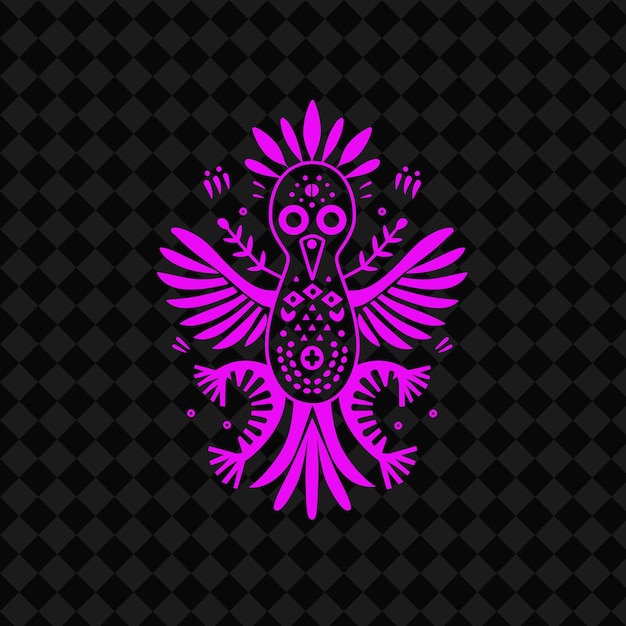 PSD a purple and pink bird with a purple pattern on the top