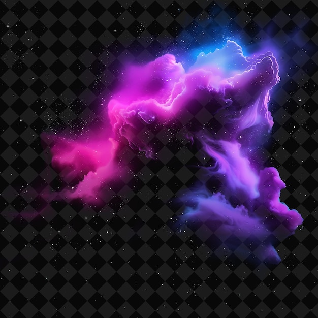 a purple and pink swirl of smoke is shown with a black background