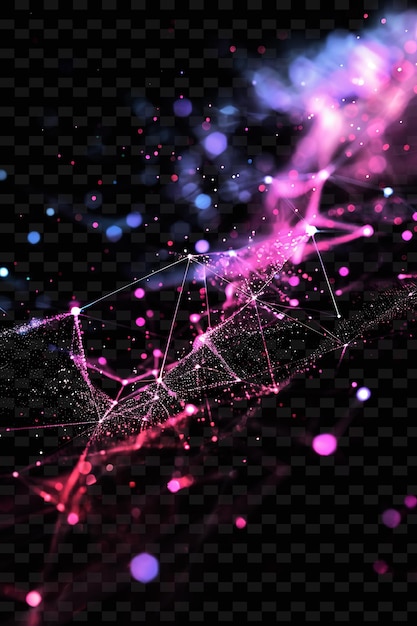 a purple and pink web with a purple background and purple and blue dots