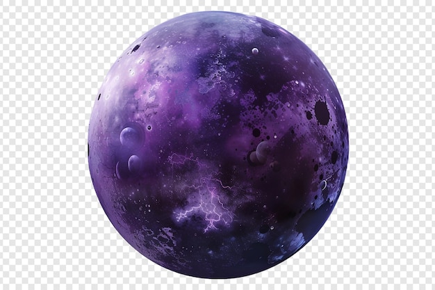 purple planet isolated on transparent background