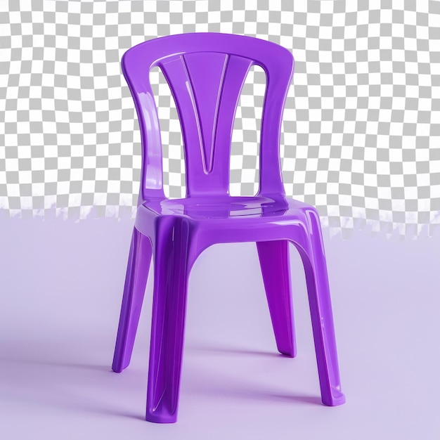 PSD a purple plastic chair with a purple plastic seat and the bottom half of it