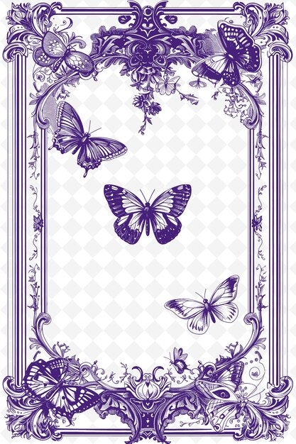 a purple and purple card with butterflies on it