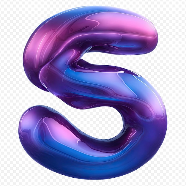 PSD a purple and purple number 3 is shown on a transparent background