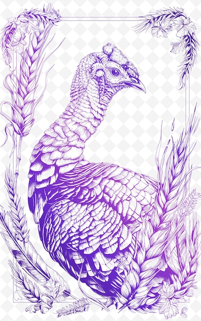 a purple and purple print of a goose