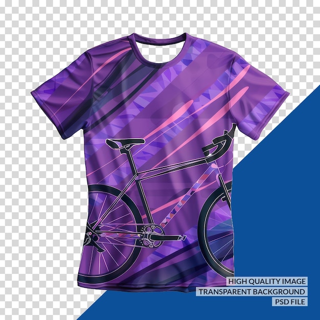 PSD a purple and purple shirt with a bicycle on the front