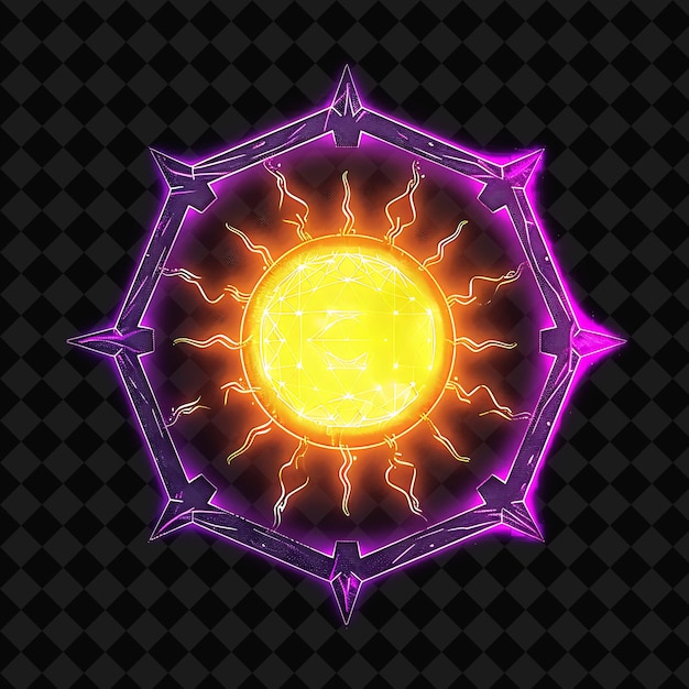 PSD a purple and purple sun with the word sun on it