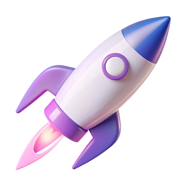 a purple and purple toy rocket with a purple base