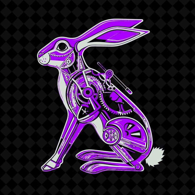 PSD a purple rabbit with a purple rabbit on its back sits on a black background