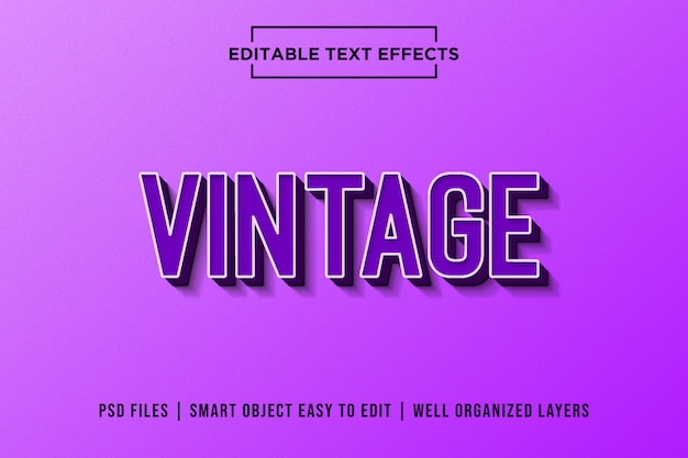 Purple Retro Premium Text Effects 