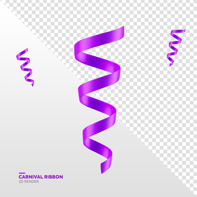 Purple ribbon for brazilian carnival element 3d