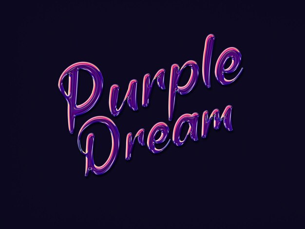 PSD a purple sign that says purple dreams dream