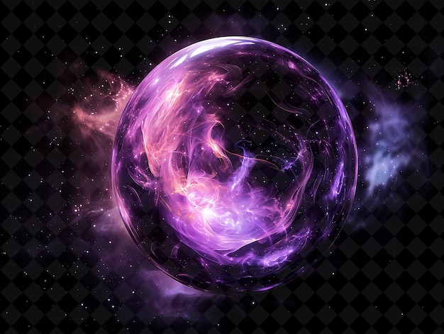 a purple sphere with a space background that says quot space quot