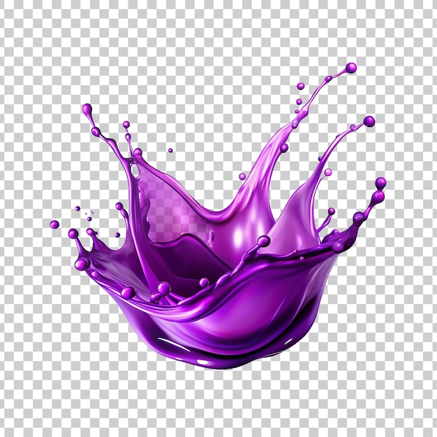 purple splash of water with a transparent background