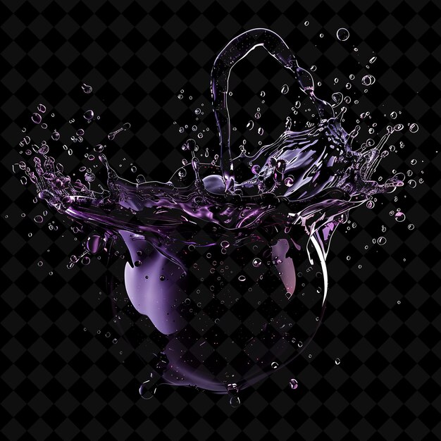 PSD a purple splash of water with the word quot i love quot in it