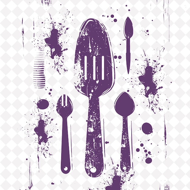 a purple spoon and spoon with a purple background