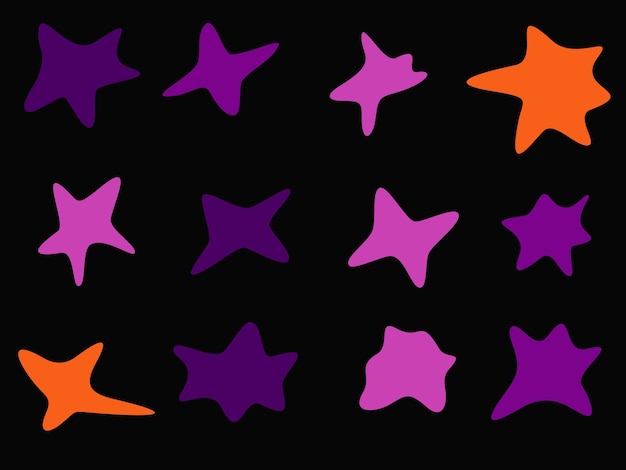 PSD purple stars in a black background