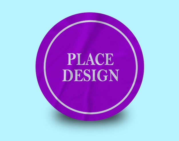 Purple Sticker Mockup Design PSD Template