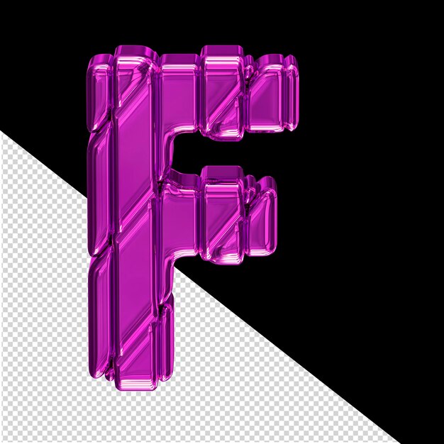 PSD purple symbol in a frame letter f