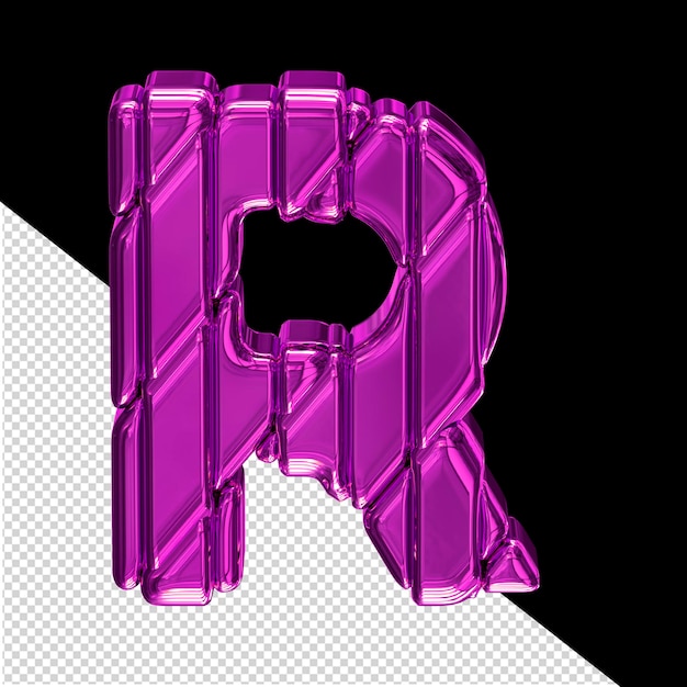 PSD purple symbol in a frame letter r