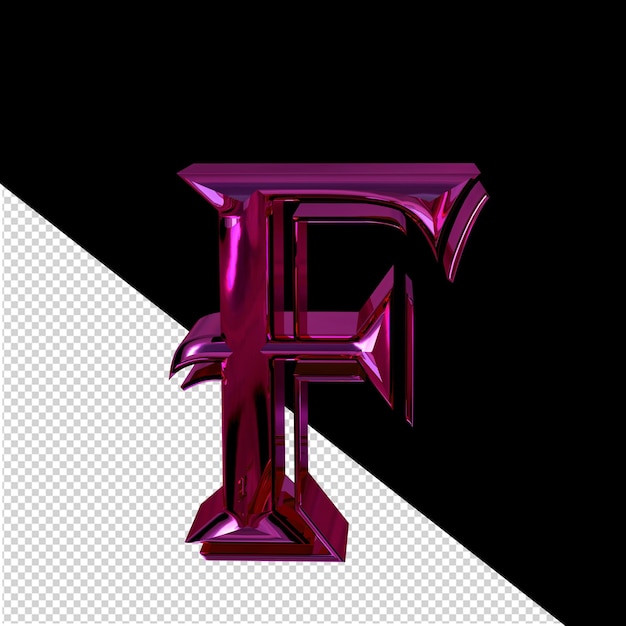 Purple symbol letter f