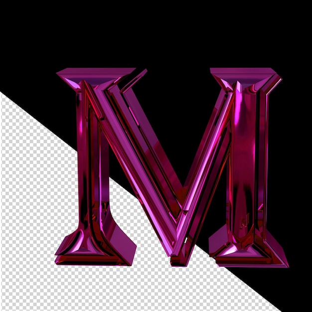 Purple symbol letter m