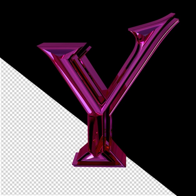 Purple symbol letter y