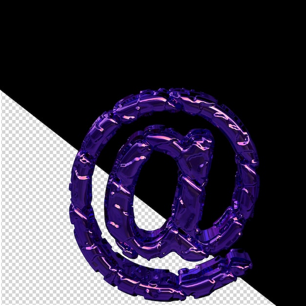 PSD purple symbol made from rough diagonal blocks view from above