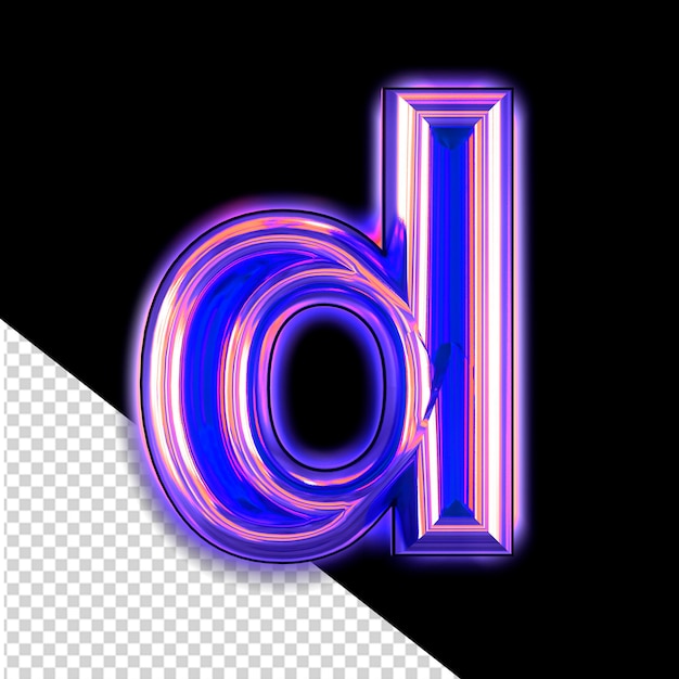 Purple symbol with glow letter d