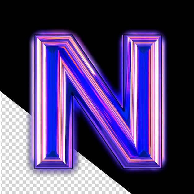 Purple symbol with glow letter n