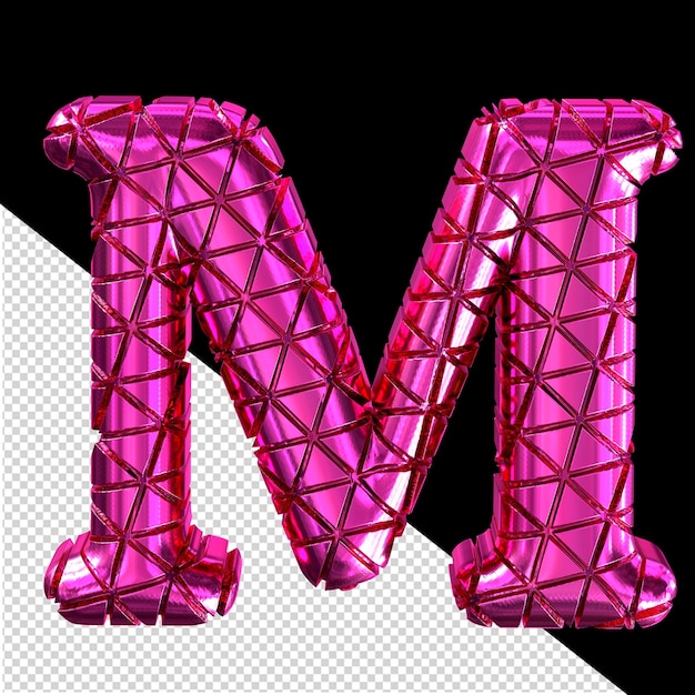 Purple symbol with notches letter m