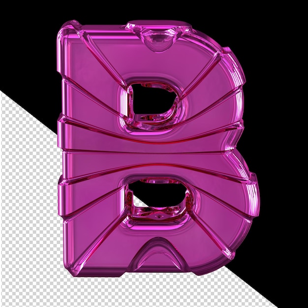 PSD purple symbol with straps letter b