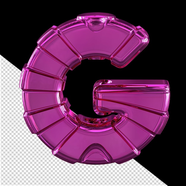 Purple symbol with straps letter g