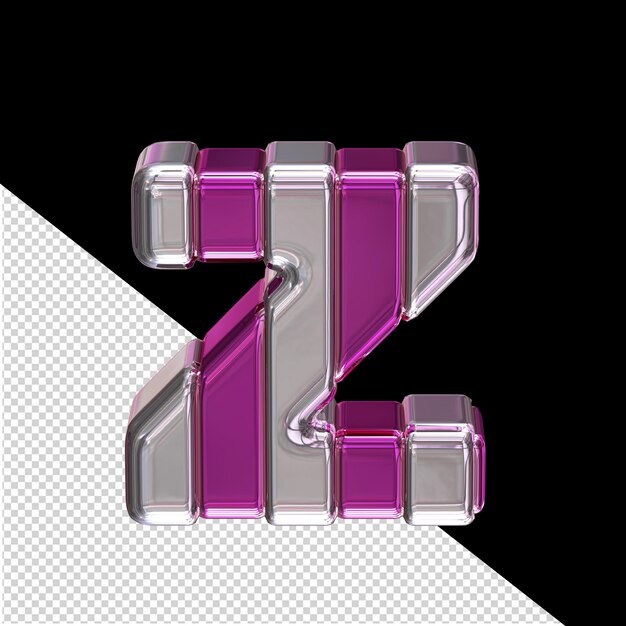 PSD purple symbol with vertical silver straps letter z