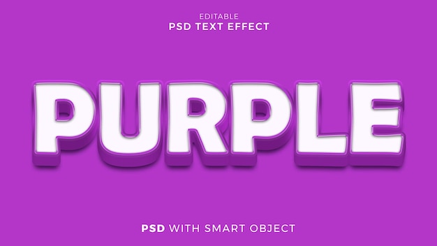 purple text effect editable template