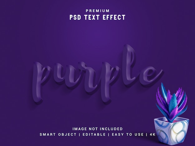 Purple Text Effect Mockup.