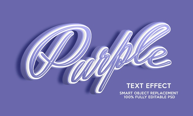 purple text effect template