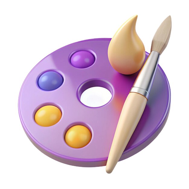 PSD a purple toy with a paint brush and a paint brush