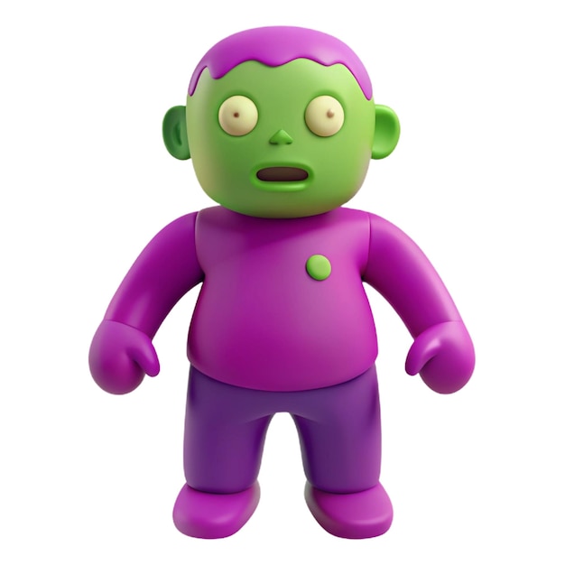 PSD purple toy with a purple shirt and purple pants