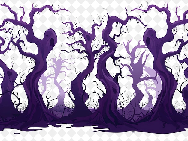 PSD a purple tree with purple and white patterns