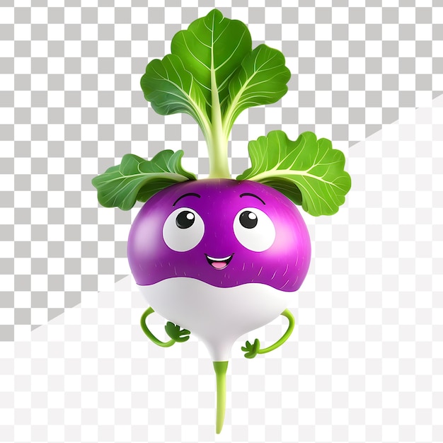 a purple turnip with a face on it