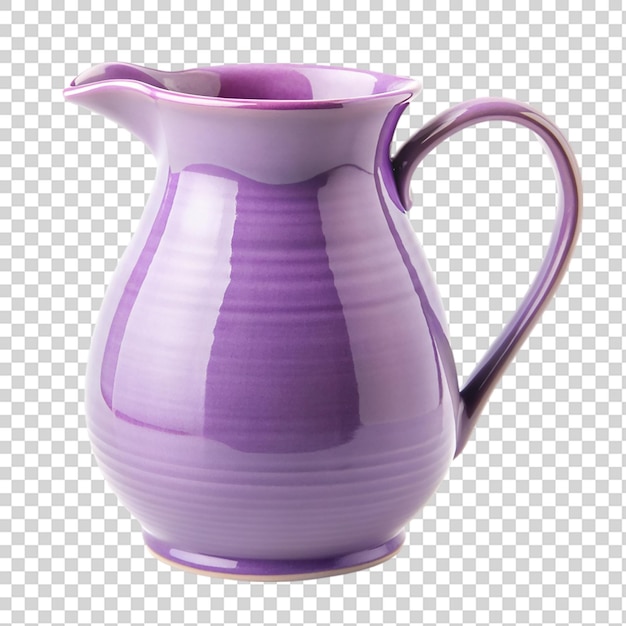 A purple vase with a purple flower in it on transparent background