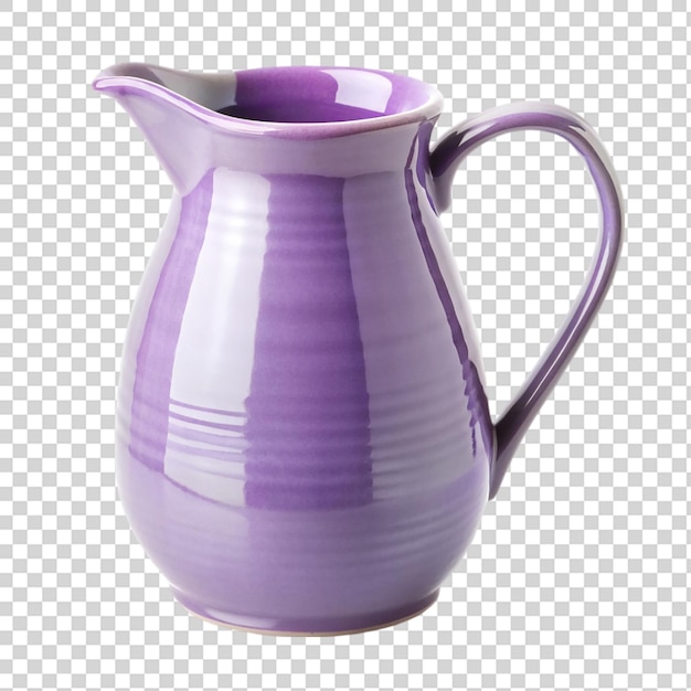 A purple vase with a purple flower in it on transparent background