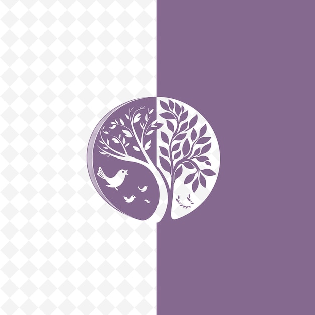 a purple and white background with a tree and a white background with a white background with a patt