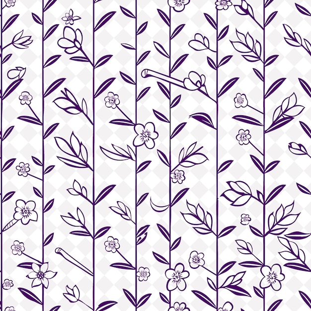 PSD a purple and white floral pattern with a flower on the left