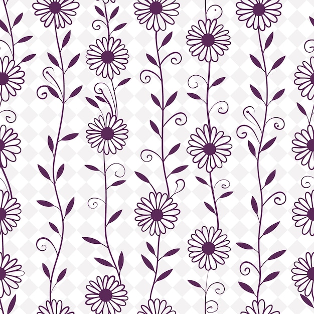 PSD a purple and white floral pattern with purple flowers