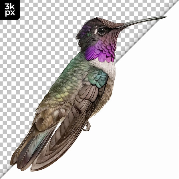 Purplethroated Mountain Gem Isolated on Transparent Background