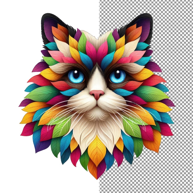 PSD purrfect portraits isolated cat essence in png sticker form