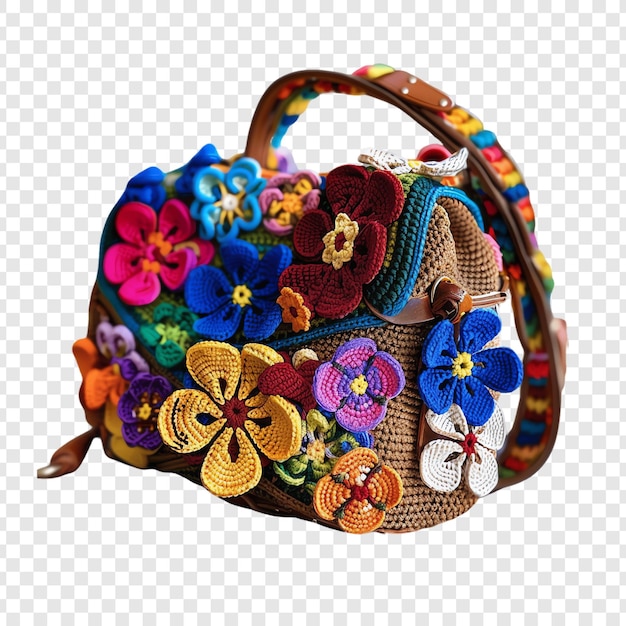 a purse with flowers and a bag on it