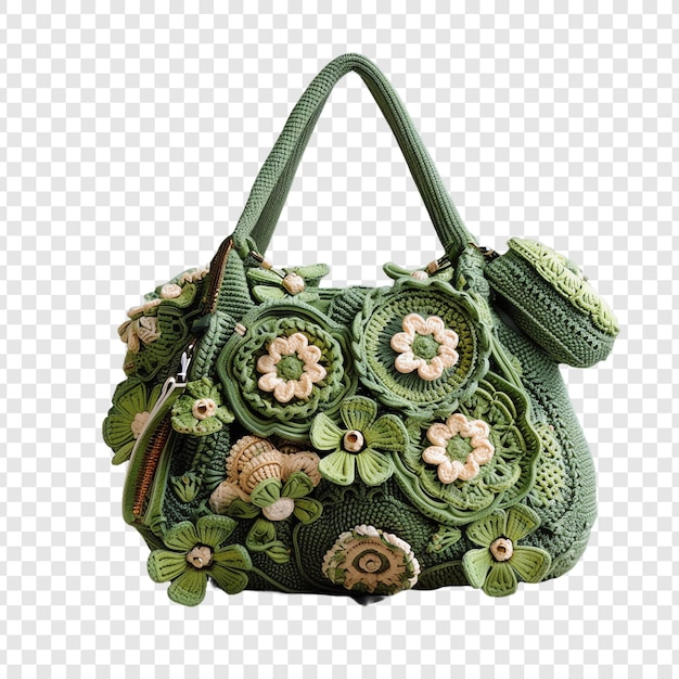 a purse with flowers and a frog on it