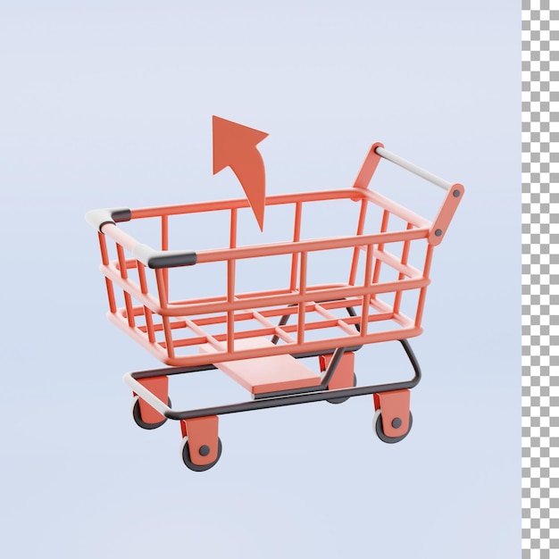 Put Out Shopping Cart 3d Illustration